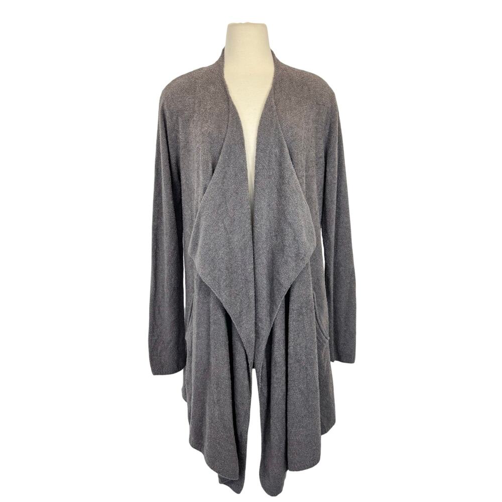Barefoot Dreams Cozychic Lite Island Wrap Sweater in Graphite Gray L/XL NWT